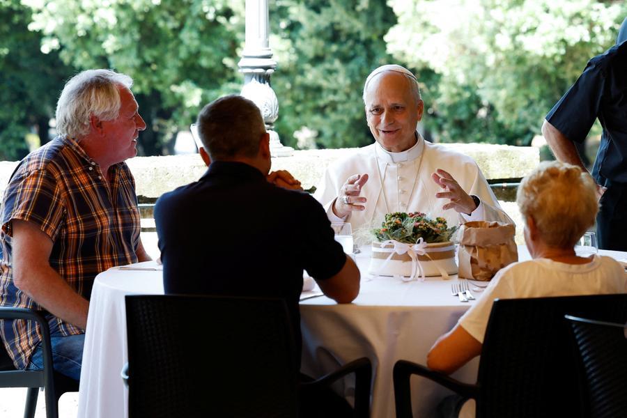At lunch with the Pope